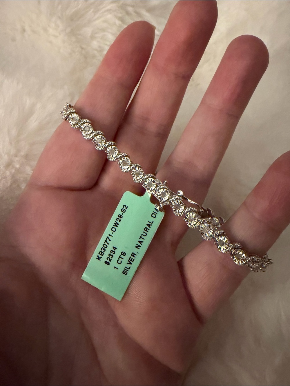 Silver Clear Crystal Tennis Bracelet - Sparkling Round Stones
